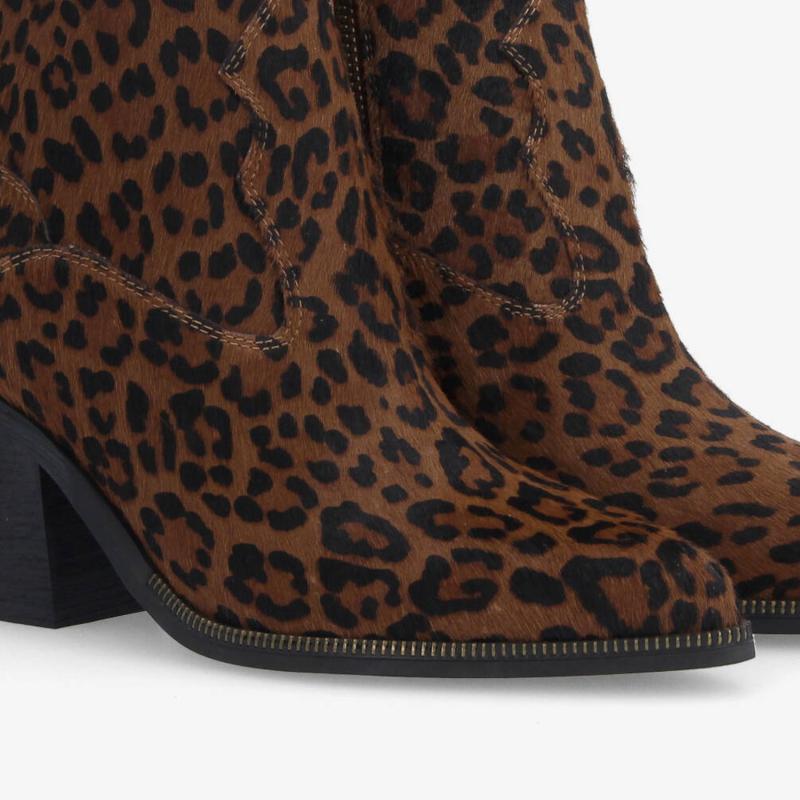 LEONIE ZIP BOOTS W - PONY LEO - BROWN